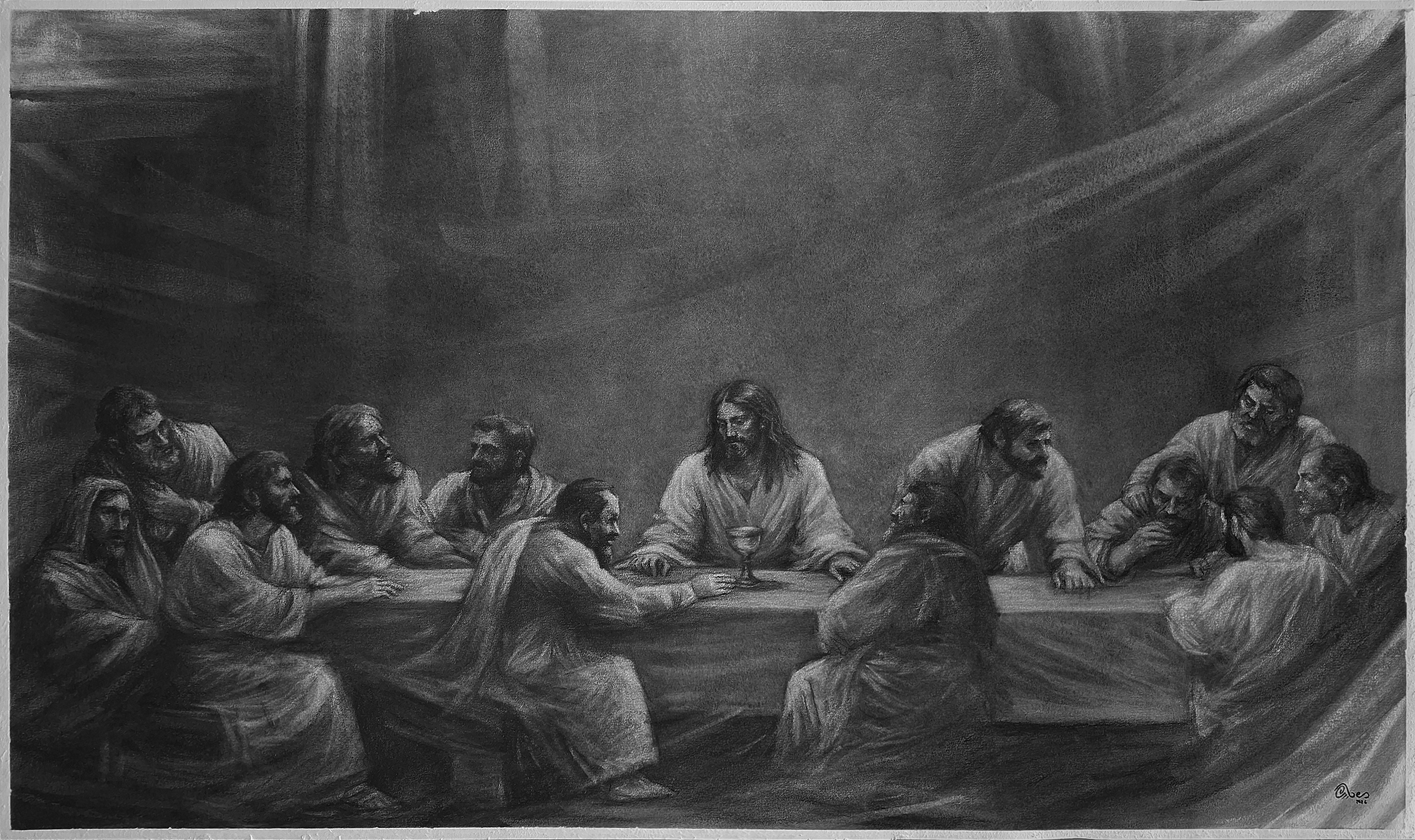 Bread, Wine & Silver | Original Drawing